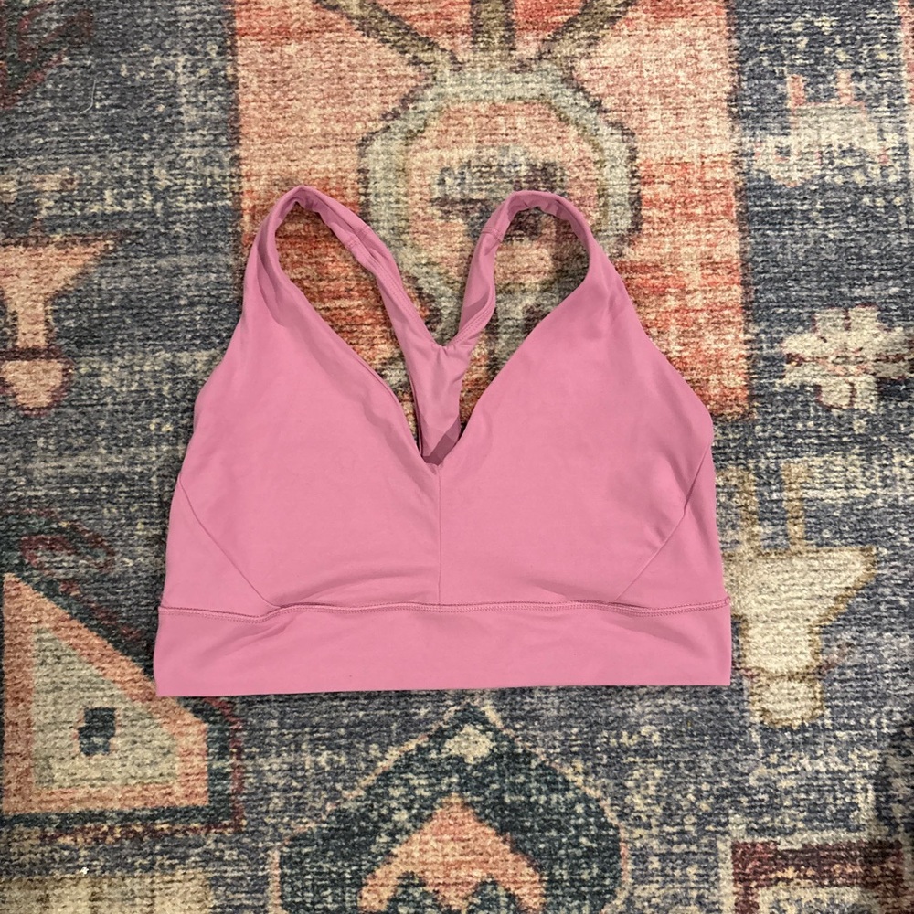 Athleta Pink Sports Bra with Crisscross Straps